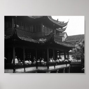 Poster Chine Ancienne Shanghai jardin Yuyuan salle Dianch