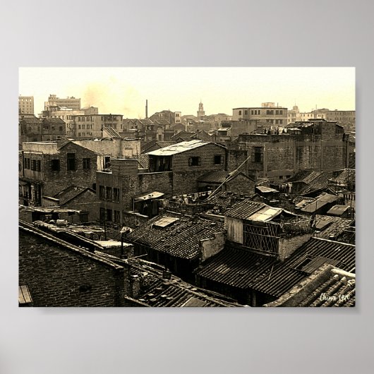 Poster Chine Ancienne ville de Canton (Devant)