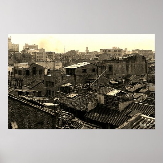 Poster Chine ancienne ville de Canton (Devant)