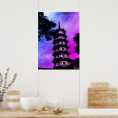 Poster Chine antique Canton la pagode fleurie (Cuisine)
