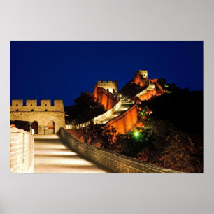Poster Chine, Badaling, Grande Muraille, vue de