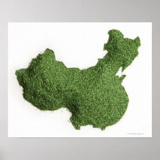Poster Chine continentale faite d'herbe (Devant)
