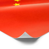 Poster Chine - drapeau chinois - agitant - (Coin)