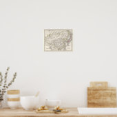 Poster Chine et Japon - Carte historique (Cuisine)