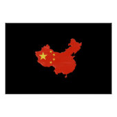 Poster Chine flag and map (Devant)