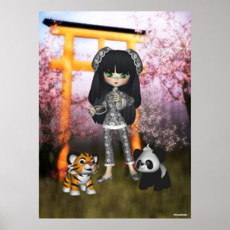 Poster Chine Girl belle Orient Print