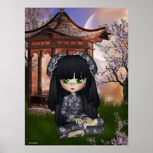 Poster Chine Girl belle Orient Print (Devant)