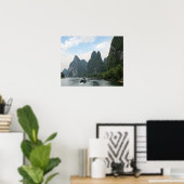 Poster Chine, Guilin, Li River, Bateaux de la rivière le (Bureau à domicile)