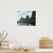 Poster Chine, Guilin, Li River, Bateaux de la rivière le (Cuisine)
