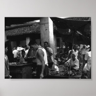 Poster Chine vintage change le marché