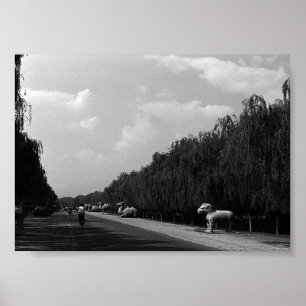 Poster Chine vintage Pekin belle voie forge tombes