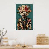 Poster Chinese Crested Dog In Suit Poster, Chinese (Cuisine)