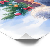 Poster Chinese Crested Snowy Gazebo Christmas Art (Coin)