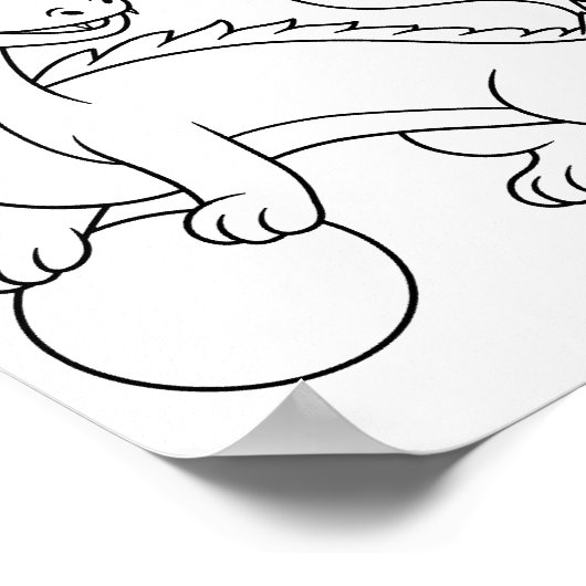 Poster Chinese Dragon Coloring Page (Coin)