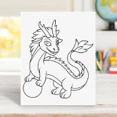 Poster Chinese Dragon Coloring Page