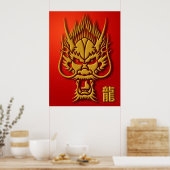 Poster Chinese drakenillustratie (Keuken)