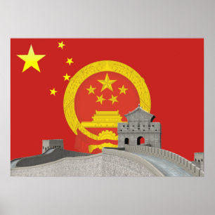 Poster Chinese flag