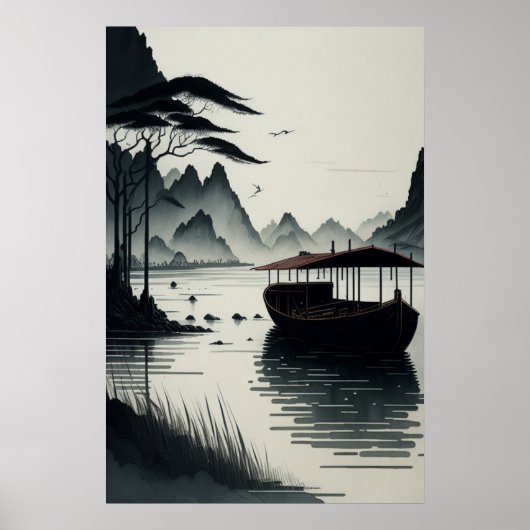 Poster Chinese ink painting of Ninh Binh town (Devant)