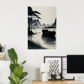 Poster Chinese ink painting of Ninh Binh town (Bureau à domicile)