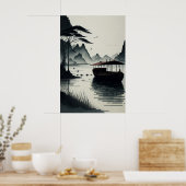 Poster Chinese ink painting of Ninh Binh town (Cuisine)