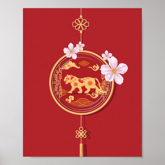 Poster Chinese new year 2022 year of the tiger. (Devant)