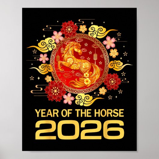 Poster Chinese New Year 2026 Year Of The Horse (Devant)