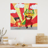 Poster Chinese New Year Kids Lion Dance and Lantern (Cuisine)