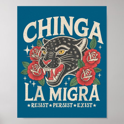 Poster Chinga la migra pour le fascisme de l'immigration  (Devant)