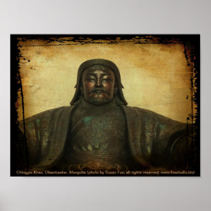 Poster Chinggis Khan, Oulan-Bator, Mongolie