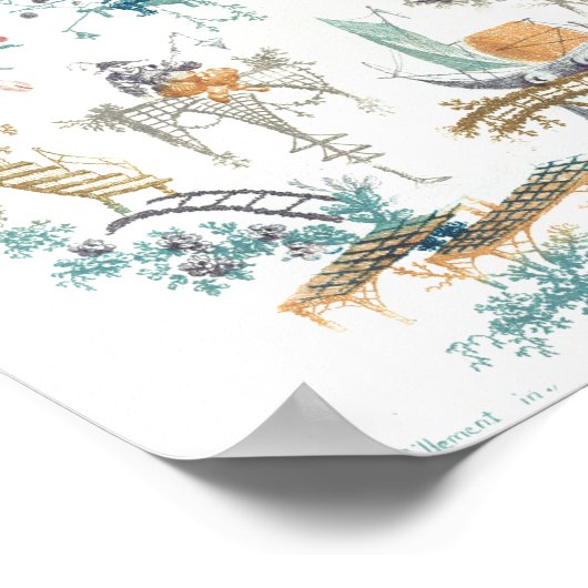 Poster chinois Arabesque (Coin)