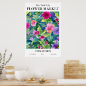 Poster chinois du marché aux fleurs de New York (Cuisine)