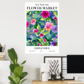 Poster chinois du marché aux fleurs de New York (Bureau à domicile)