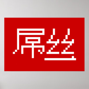 Poster Chinois Perdant / Diaosi 屌丝 Hanzi MEME