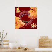 Poster chinois / Signe de porte. Modifiable (Cuisine)