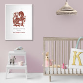 Poster Chinois Zodiaque Année Du Cheval Anniversaire Impr