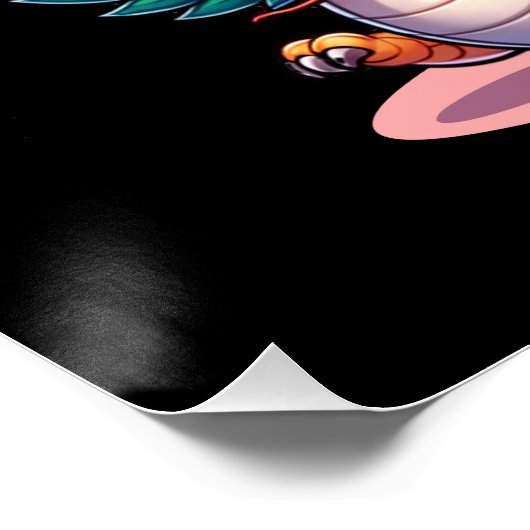 Poster Chinoise Nouvel An Fille & Dragon (Coin)