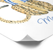 Poster Chinoiserie Aquarelle Bow Cheetah (Coin)