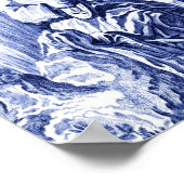 Poster Chinoiserie bleu et blanc Oriental chinois (Coin)