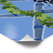 Poster Chinoiserie Blue Ginger Jars Topiary (Coin)