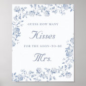 Poster Chinoiserie Floral Devinez combien de baisers (Devant)