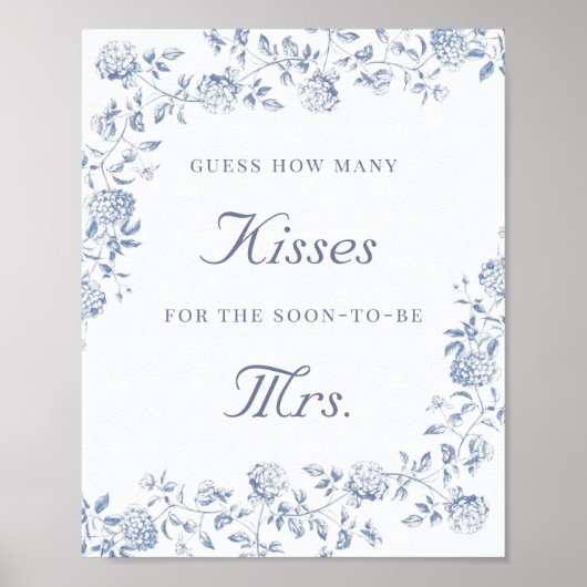 Poster Chinoiserie Floral Devinez combien de baisers (Devant)