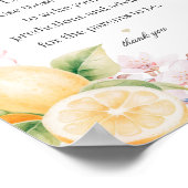 Poster Chinoiserie Lemon Tea Conseils pour le Baby shower (Coin)