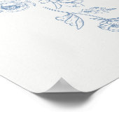 Poster Chinoiserie ours en peluche baby shower en toile B (Coin)