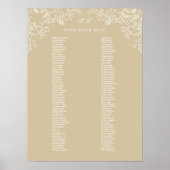 Poster Chinoiserie romantique Antique Gold Seing Chart (Devant)