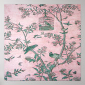 Poster Chinoiserie rose (Devant)