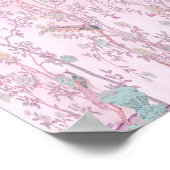 Poster Chinoiserie rose (Coin)