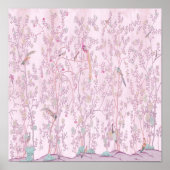 Poster Chinoiserie rose (Devant)