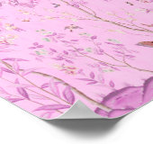 Poster Chinoiserie rose (Coin)