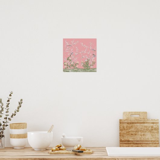 Poster Chinoiserie rose (Cuisine)