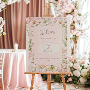 Poster Chinoiserie rose Floral Mariage